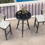 PURPLE LEAF Outdoor Round Table Height Counter Bistro Bar Table by PURPLELEAF