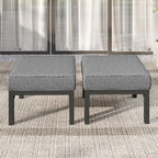 Solaste Outdoor Footstools Patio Ottoman Set of 2, Aluminum All-Weather Outdoor by Solaste