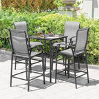NUU GARDEN 5 Piece Outdoor Bar Set, Bar Height Patio Bistro Set, Textilene - Image 4