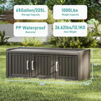 2-Tier Storage Bench, Waterproof UV-Resistant Outdoor Shoe Storage Cabinet - Image 3