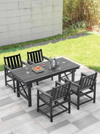 5-Piece HDPE Patio Dining Set, Outdoor Table and Chairs - Image 9