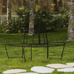 SAFAVIEH Outdoor Collection Abia Victorian Antique Black Semicircle Tree Bench - Image 2