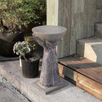 COSIEST Outdoor Side Table, Two Hands-Shaped Base w Round Top Accent Table - Image 4
