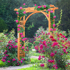 Yaheetech 85in Wooden Garden Trellis Horticulture Garden Arch Arbor - Image 2