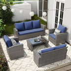 Wisteria Lane 5 Piece Patio Furniture Set, Wicker Outdoor Patio Conversation by WisteriaLane