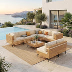 ABCASA Patio Furniture Set, Boho Patio Conversation Set Sectional Sofa - Image 9