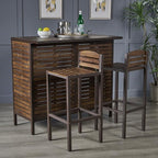 Christopher Knight Home Leni Indoor Acacia Bar Set - Image 3