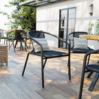 Amopatio Outdoor Dining Chairs Set of 6, Rattan Patio Chairs Wicker, Stackable - Image 8