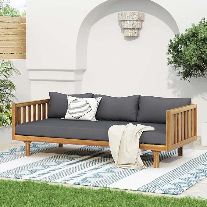 Merax Outdoor Acacia Wood Conversation Set - Image 3