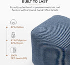 Anji Mountain 100% Handmade & Handcrafted Comfortable Home Décor Pouf Ottoman - Image 6