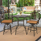 VIVIJASON 3-Piece Patio Swivel Bar Stools Set, All Weather Cast Aluminum - Image 8