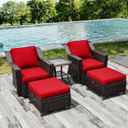 Joyside Wicker Patio Furniture Sets, 5 Pieces Upgraded Large Size Outdoor - Image 7