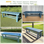 Outdoor Garden Wood Bench, 2-Person Weatherproof Wooden Bench Park Narrow Bench - Image 9