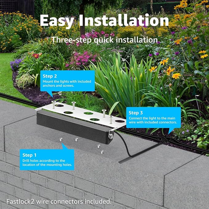 SUNVIE 7 Inch 5W LED Hardscape Lighting 5000K Daylight Retaining Wall Lights - Image 7