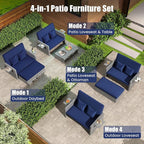 LDAILY Moccha Outdoor Daybed, Wicker Loveseat Sofa Set - Image 5