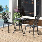 NUU GARDEN 3-Piece Outdoor Bistro Set, Round 24 Inch Cast Aluminum Bistro Table - Image 4