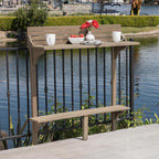 Christopher Knight Home Caribbean Outdoor Acacia Wood Balcony Bar Table - Image 2