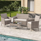GAOMON 4-Piece Patio Furniture Set, Modern PE Rattan Conversation Set - Image 3