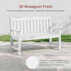 Stoog Outdoor Benches Set of 2, All-Weather HIPS Plastic Garden Bench - Image 6