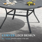VICLLAX Patio Table and Chair Set of 8, All Weather Metal Round Outdoor Dining - Image 6