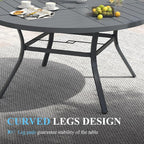 VICLLAX Patio Table and Chair Set of 10, All Weather Metal Round Outdoor Dining - Image 6