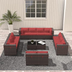 Outdoor Patio Furniture Set, 14 Pieces Outdoor Sectional Furniture Patio Sofa - Image 9