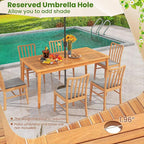 Tangkula 7 Piece Wood Outdoor Dining Set - Image 5
