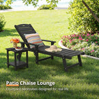 LUE BONA Outdoor Chaise Lounge, HDPS Chaise Lounger, 5 Positions Adjustable - Image 5
