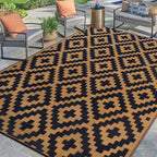 SAND MINE Reversible Mats, Plastic Straw Rug, Modern Area Rug, Large Floor Mat by SANDMIND