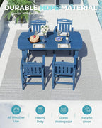 Ciokea HDPE Outdoor Dining Set, 5-Piece Patio Table and Chairs Set - Image 2