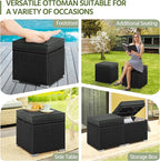 Yaheetech Wicker Ottomans, Outdoor/Indoor Footstools, Additional Seating - Image 4
