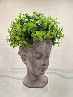 Abbott Collection Goddess Head Planter – Extra Small Cement Indoor and Outdoor - Image 6
