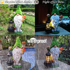 Gnomes Solar Garden Statues, Resin Gnome Figurine Decorations Holding Mushroom - Image 6