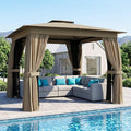 Outsunny 10' x 10' Outdoor Patio Gazebo, Heavy Duty Gazebo Canopy Shelter by Outsunny
