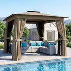 Outsunny 10' x 10' Outdoor Patio Gazebo, Heavy Duty Gazebo Canopy Shelter by Outsunny
