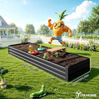 YITAHOME 12x4x1ft 2pcs Large Raised Garden Bed Kit, Galvanized Metal Planter Box - Image 8