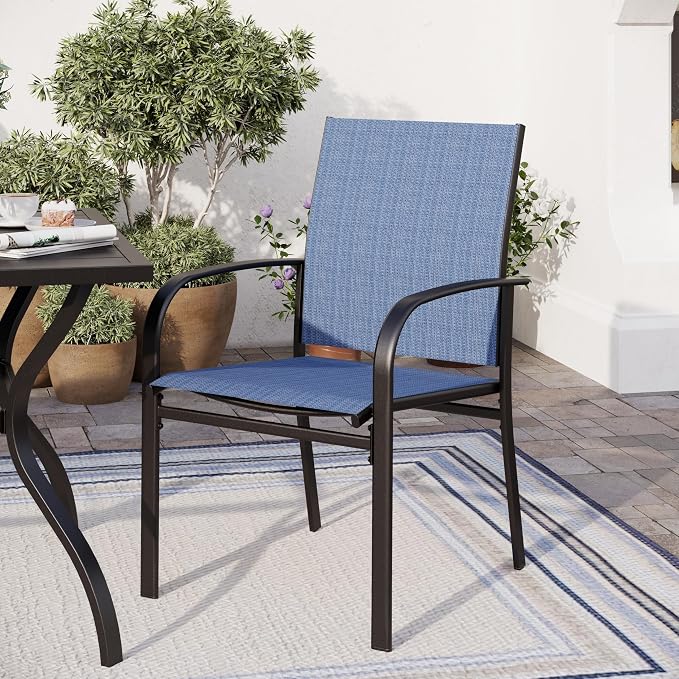 5 Piece Patio Dining Set for 4, Outdoor Table and Chairs Set for Lawn Backyard - Image 8