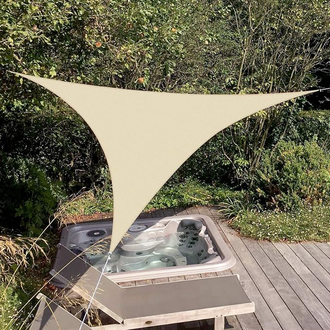 Patio Paradise 14' x 14' x 13'10" Sun Shade Sail Triangle Canopy, Permeable - Image 5