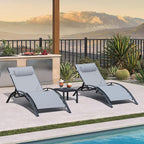 PURPLE LEAF Patio Oversized Chaise Lounge Chair Set - Image 3