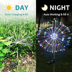 JJGoo Solar Firework Lights, 2 Pack 120 LEDs 2 Lighting Modes Solar Garden - Image 6