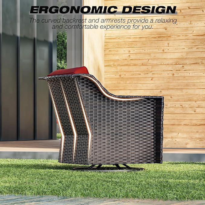 Joyside Wicker Patio Furniture Sets, 7 Pieces Upgraded Large Size Outdoor - Image 7
