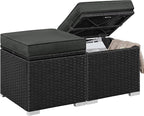 Yaheetech Wicker Ottomans, Outdoor/Indoor Footstools, Additional Seating by Yaheetech