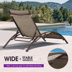 PURPLE LEAF Outdoor Oversized Chaise Lounge Chair Set of 3 Patio Pool Lounger - Image 7