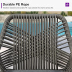 PURPLE LEAF Outdoor 24" Counter Height Bar Stools Chair Set of 2, All Weather - Image 4