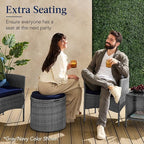Best Choice Products Round Wicker Ottoman, Additional Seating, Side Table - Image 4