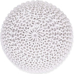 BIRDROCK HOME Round Pouf Ottoman | Cotton Braided Foot Stool - Image 5