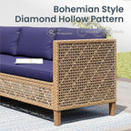 PHI VILLA Sectional Outdoor Couch, Small Patio Furniture Set - Image 3