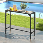 Outsunny 47" Outdoor Bar Table, Bar Height Patio Table - Image 3