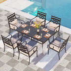 PHI VILLA 7 Pcs Patio Dining Set, Outdoor Table Chair Set by PHIVILLAThepioneerofcomfortablehouseholdsupplies