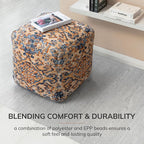 Anji Mountain 100% Handmade & Handcrafted Comfortable Home Décor Pouf Ottoman - Image 5